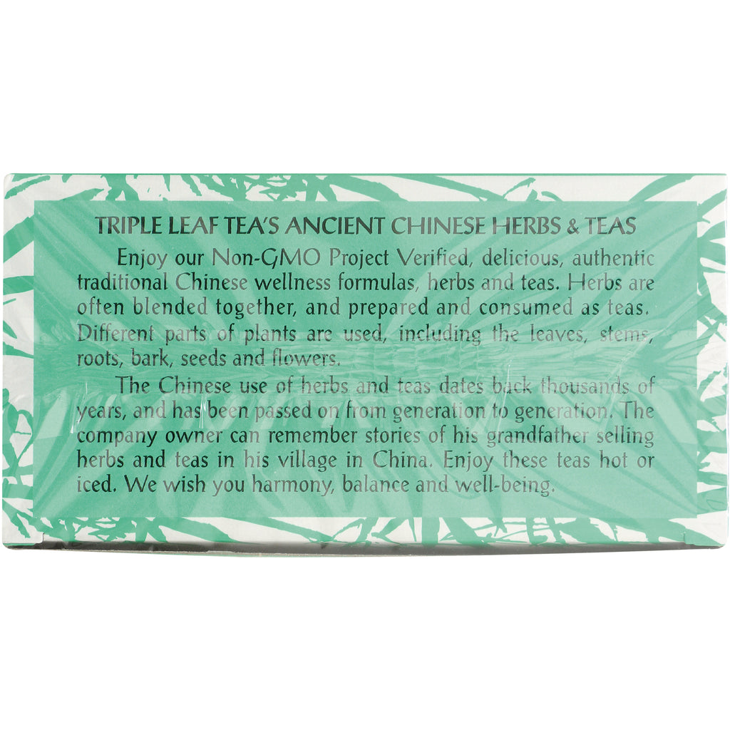 TLT012 | Back panel text: Triple Leaf Teas Ancient Chinese Herbs & Teas with Non-GMO Project Verified message - Thumbnail