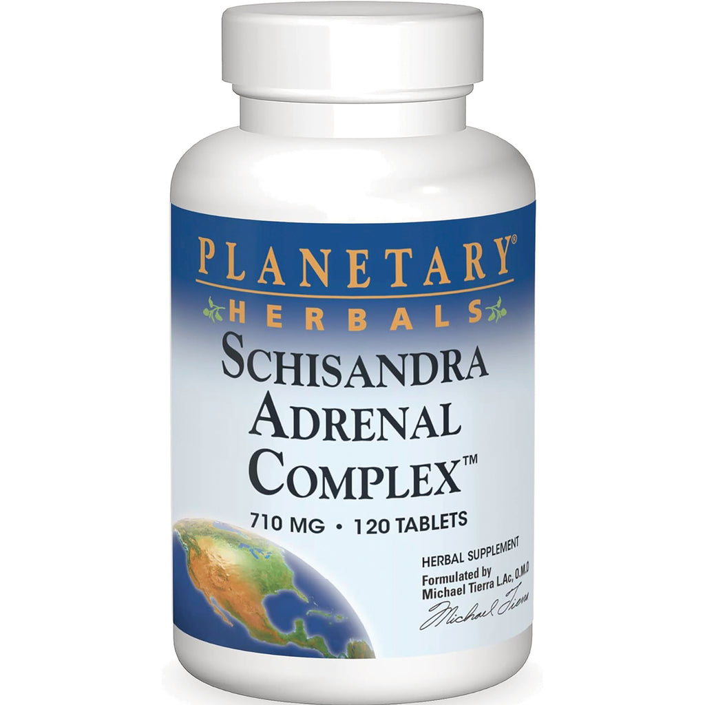 PF075 | Planetary Herbals Schisandra Adrenal Complex 710 mg, 120 tablets front label - Thumbnail