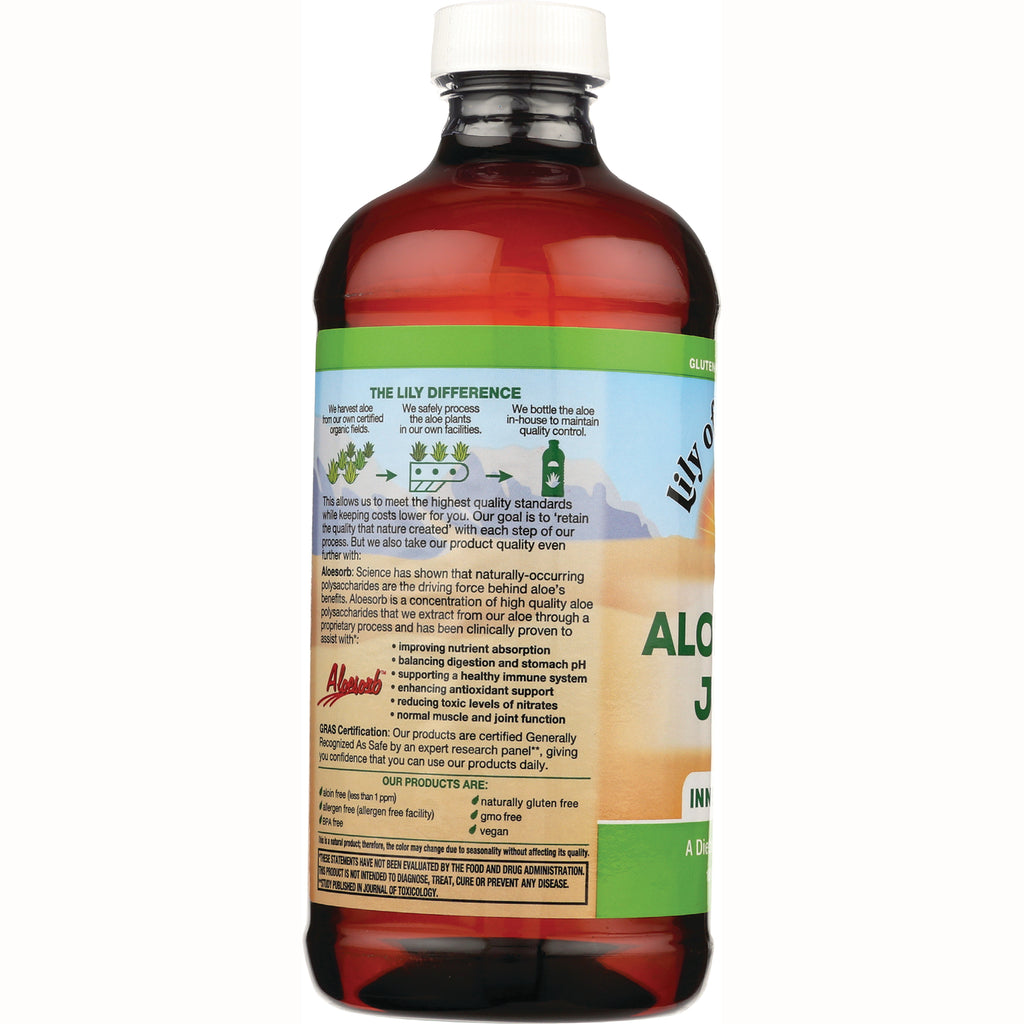 LIL036 | Back label of amber bottle showing The Lily Difference heading, product facts and benefits - Thumbnail