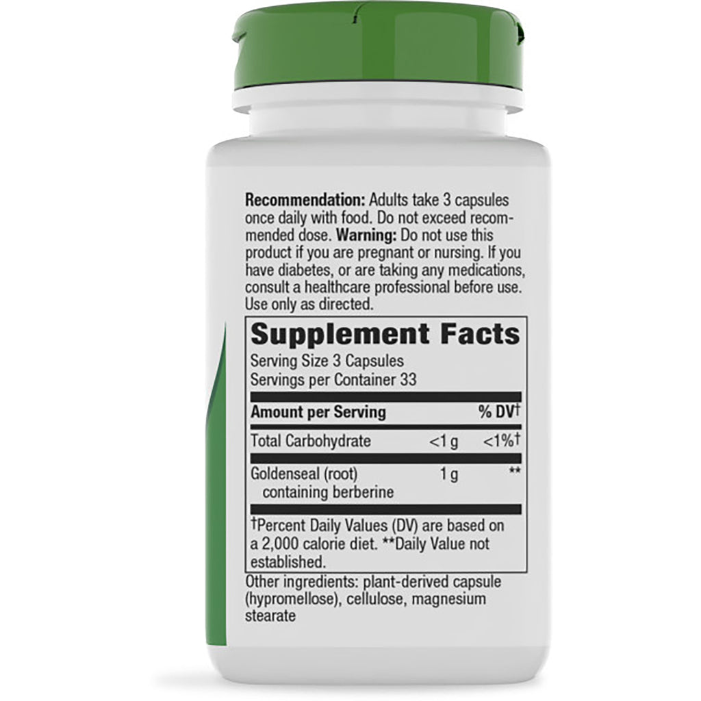 NW147 | Brown supplement bottle back with green cap displaying Supplement Facts label and dosing and warning text - Thumbnail