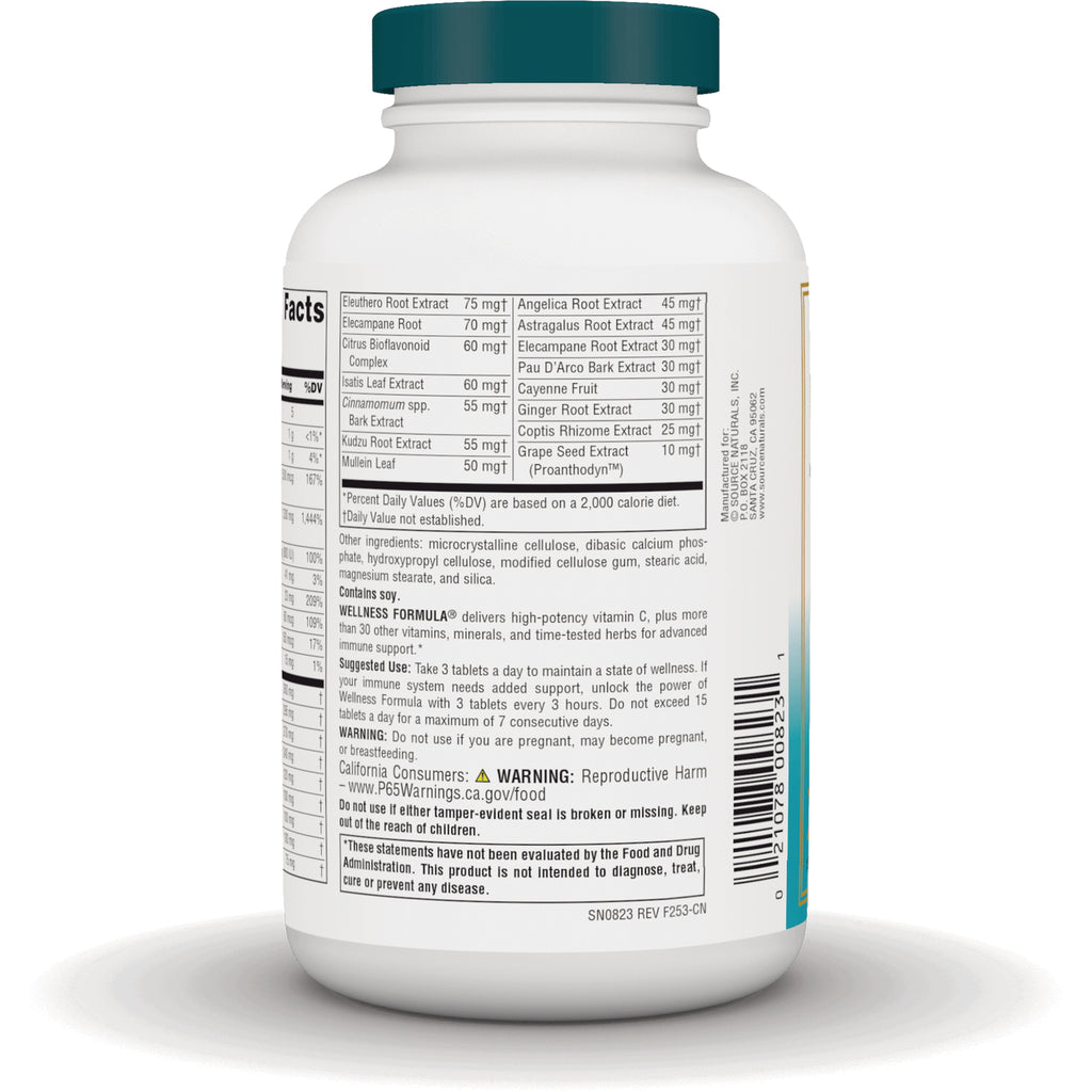 SN143 | Supplement bottle back label with Supplement Facts, ingredients, directions, warnings, and barcode - Thumbnail