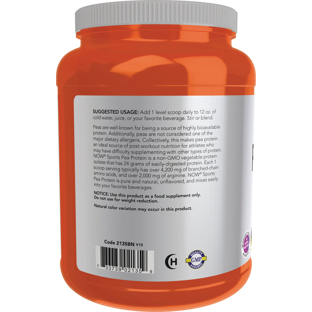 NWF264 | Back of orange supplement canister showing suggested usage text, ingredient panel and barcode - Thumbnail