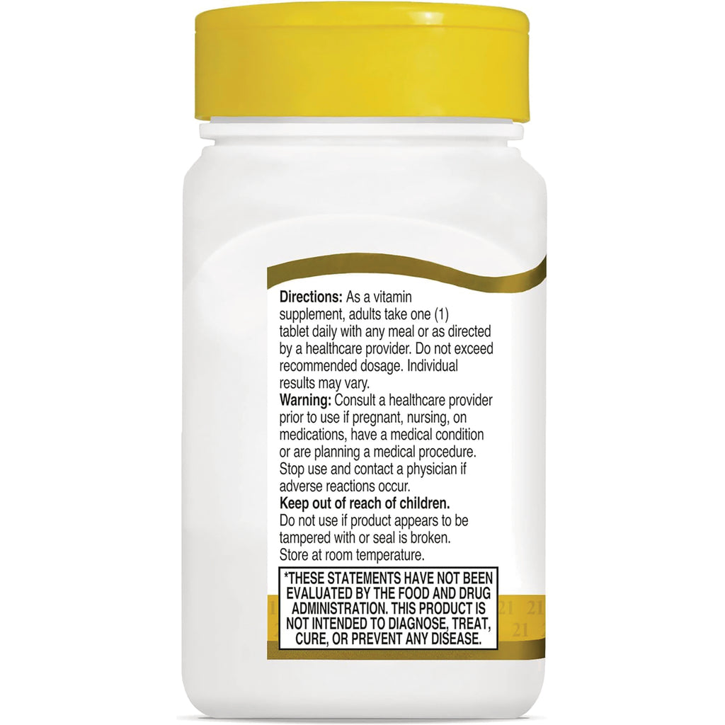 CNT164 | back label of white supplement bottle showing directions, warnings, keep out of reach of children and FDA disclaimer - Thumbnail