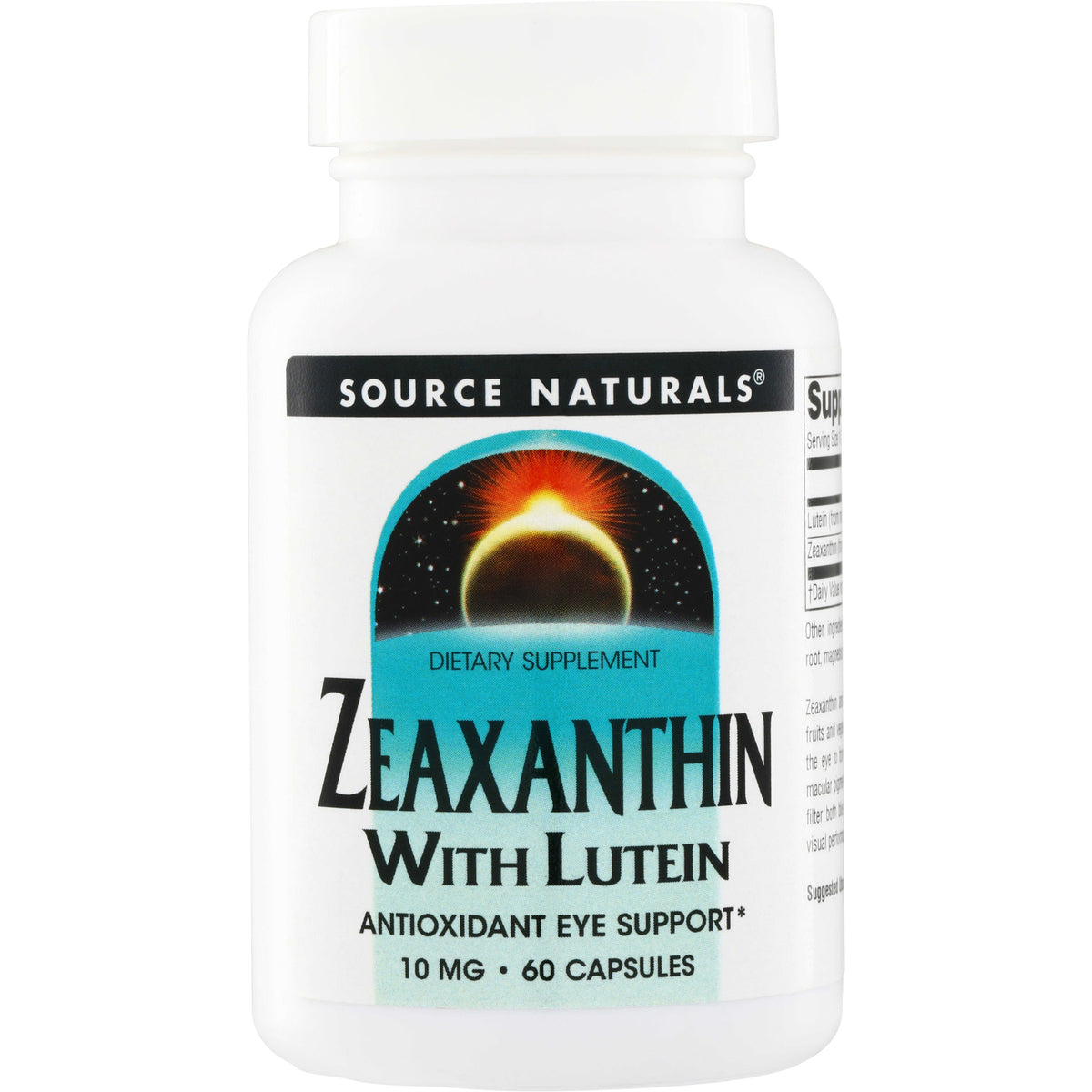 SN149 | Source Naturals Zeaxanthin with Lutein dietary supplement, Antioxidant Eye Support, 10 mg, 60 capsules