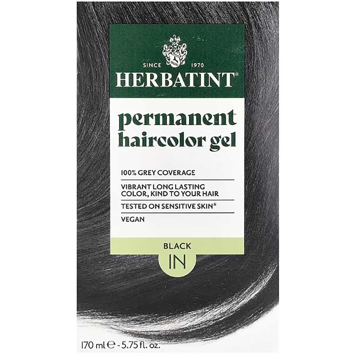 HBT008 | Herbatint permanent haircolor gel 1N Black box front