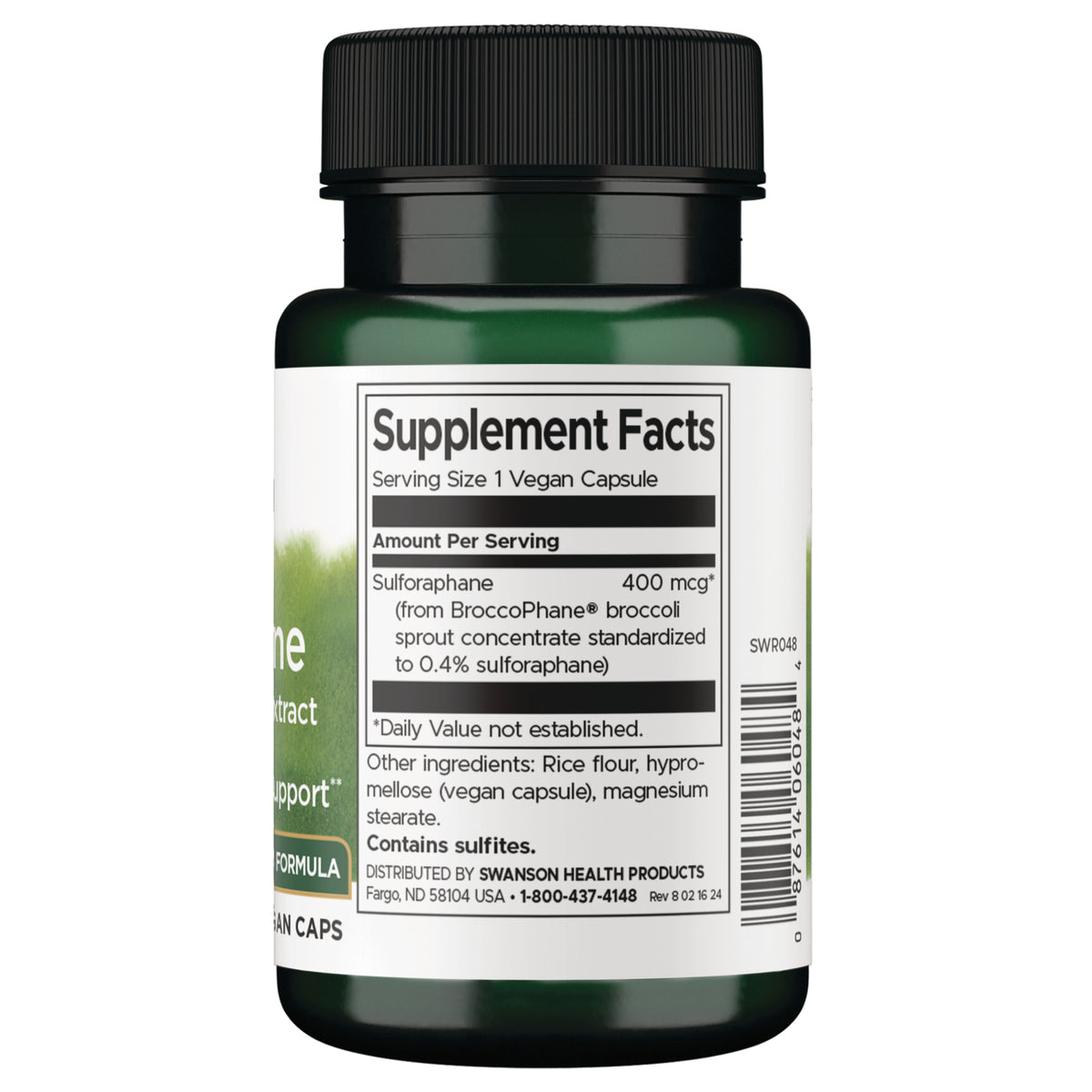 SWR048 | Back label with Supplement Facts