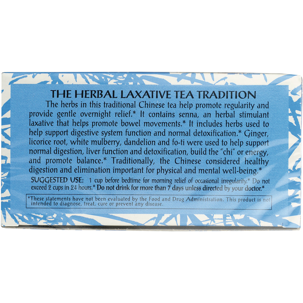TLT004 | Back of box with 'The Herbal Laxative Tea Tradition' panel, suggested use and FDA disclaimer - Thumbnail