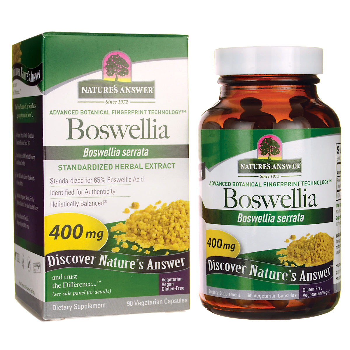 NAT122 | Nature's Answer Boswellia serrata 400 mg bottle and box front label