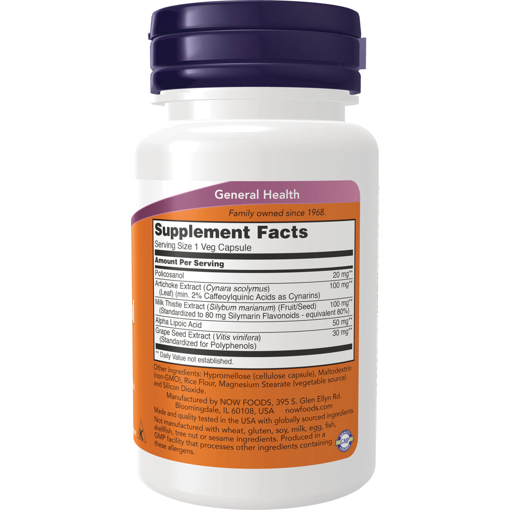NWF774 | Back label showing Supplement Facts panel and ingredient list on white supplement bottle with purple cap - Thumbnail