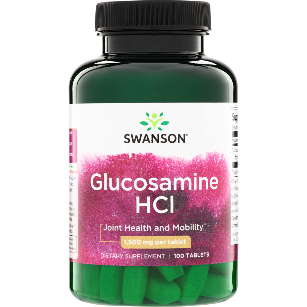 SW842 | Swanson Glucosamine HCI, 1,500 mg per tablet, 100 tablets bottle front - Thumbnail