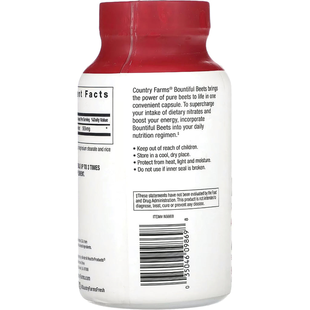 CFR018 | back label of white supplement bottle showing warnings, directions, nutrition facts panel and barcode - Thumbnail