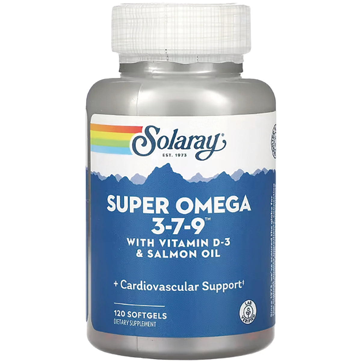 SLR409 | Solaray Super Omega 3-7-9 with Vitamin D-3 & Salmon Oil, 120 softgels