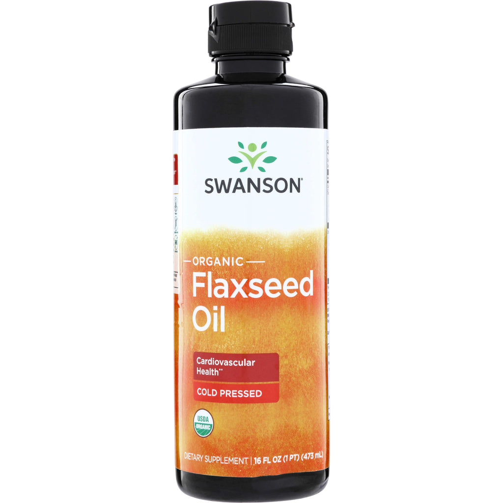 SWE003 | Swanson Organic Flaxseed Oil, cold pressed, 16 fl oz bottle - Thumbnail