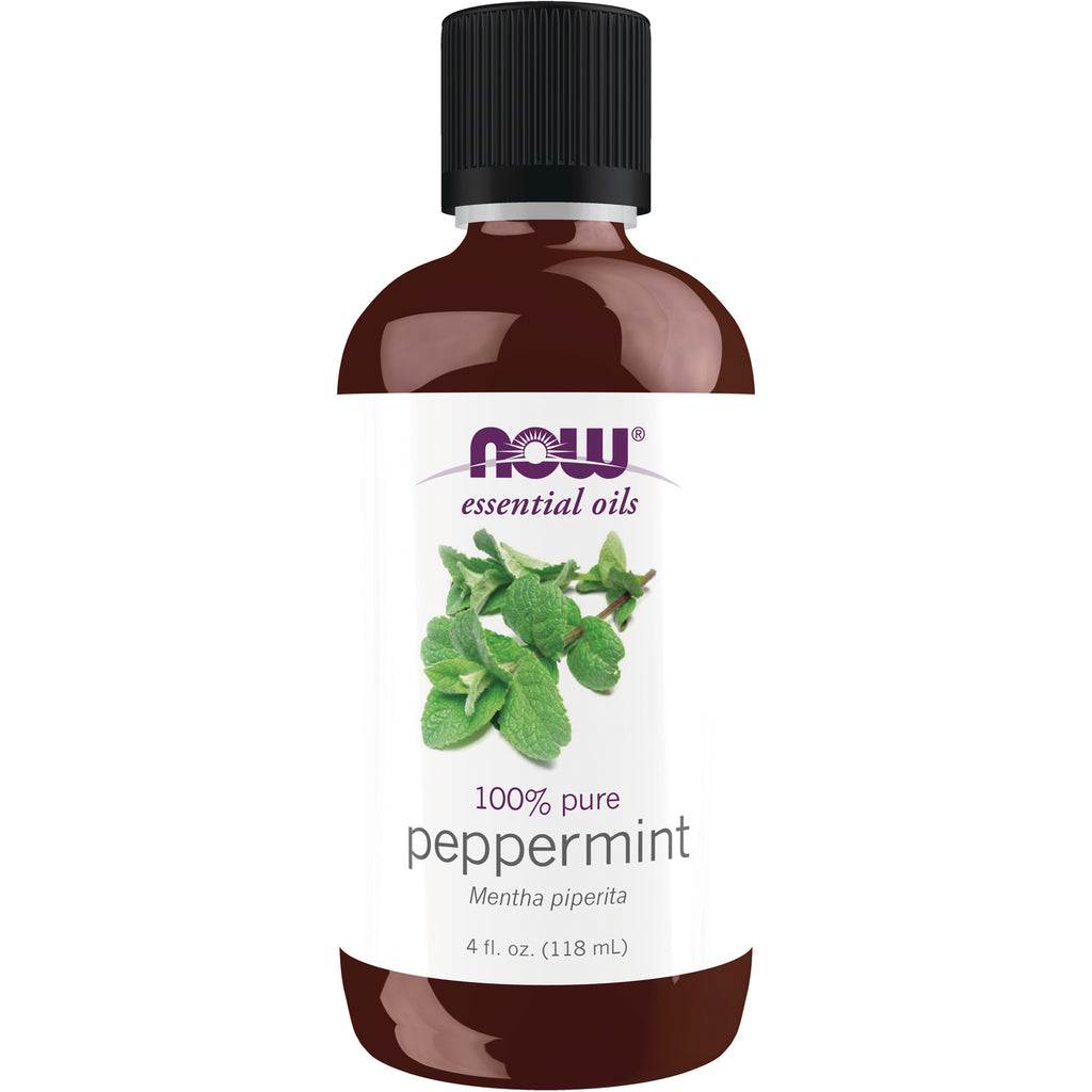 NWF145 | NOW essential oils 100% pure peppermint 4 fl oz amber bottle with black cap - Thumbnail