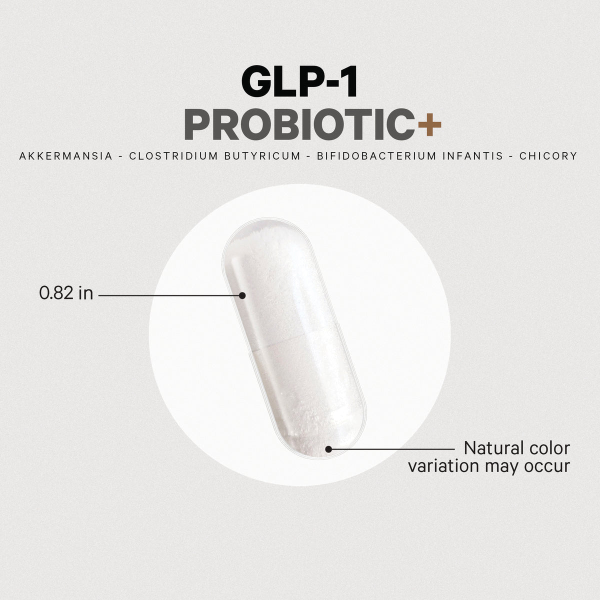 CDG017 | clear white capsule with callouts 0.82 in and Natural color variation may occur
