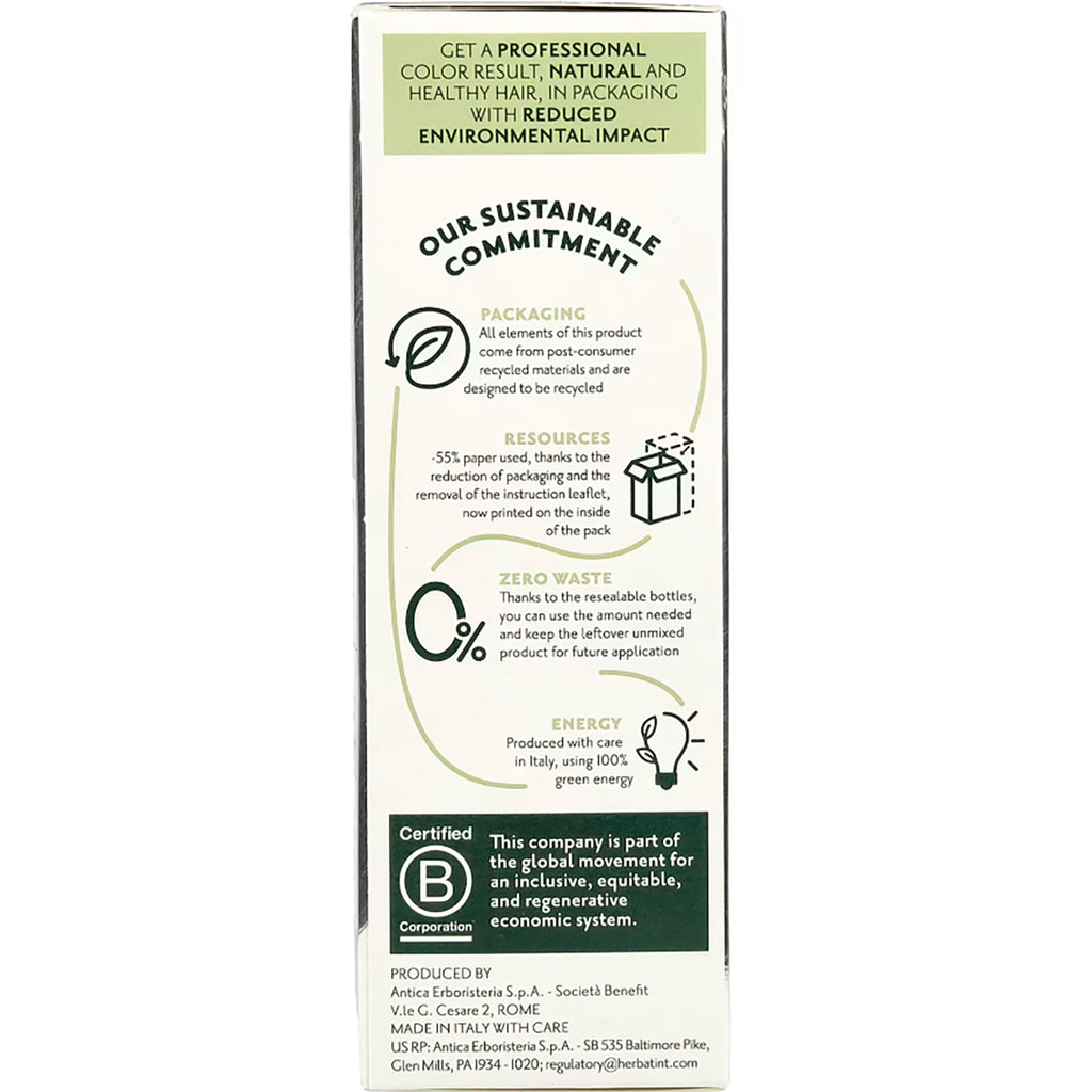 HBT008 | Back panel showing sustainable commitment with packaging, zero waste, energy info and Certified B Corporation badge - Thumbnail