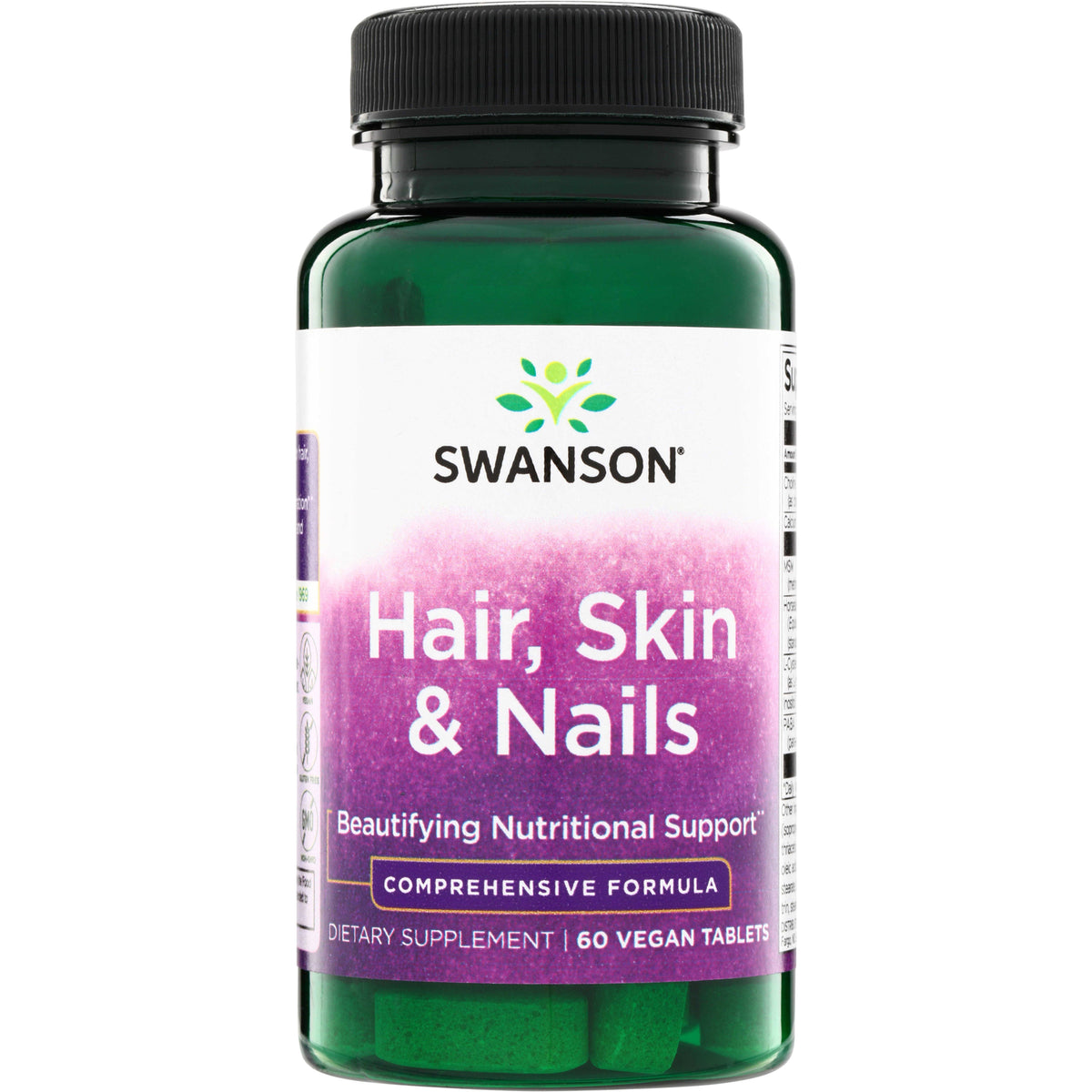 SW883 | Swanson Hair, Skin & Nails supplement, 60 vegan tablets, Beautifying Nutritional Support