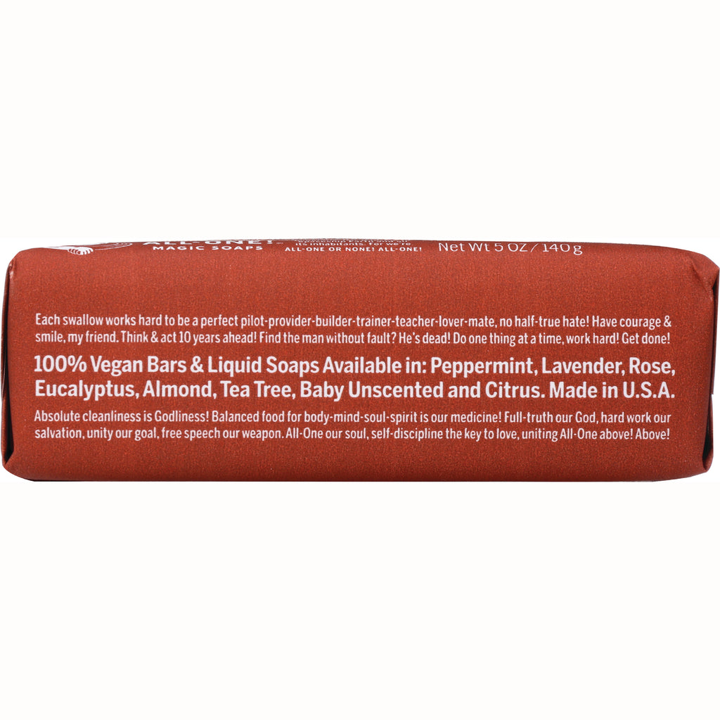 DRB002 | back of red soap wrapper with white text listing 100% Vegan bars and liquid soaps and Made in U.S.A - Thumbnail