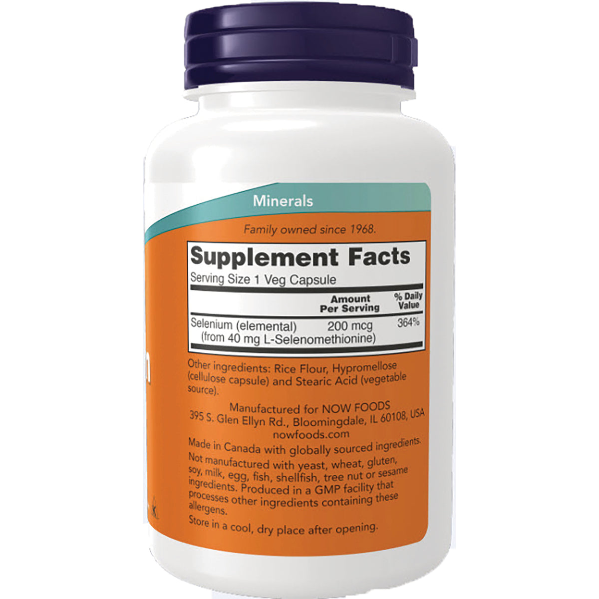 NWF704 | back of white supplement bottle showing Supplement Facts panel and ingredient text