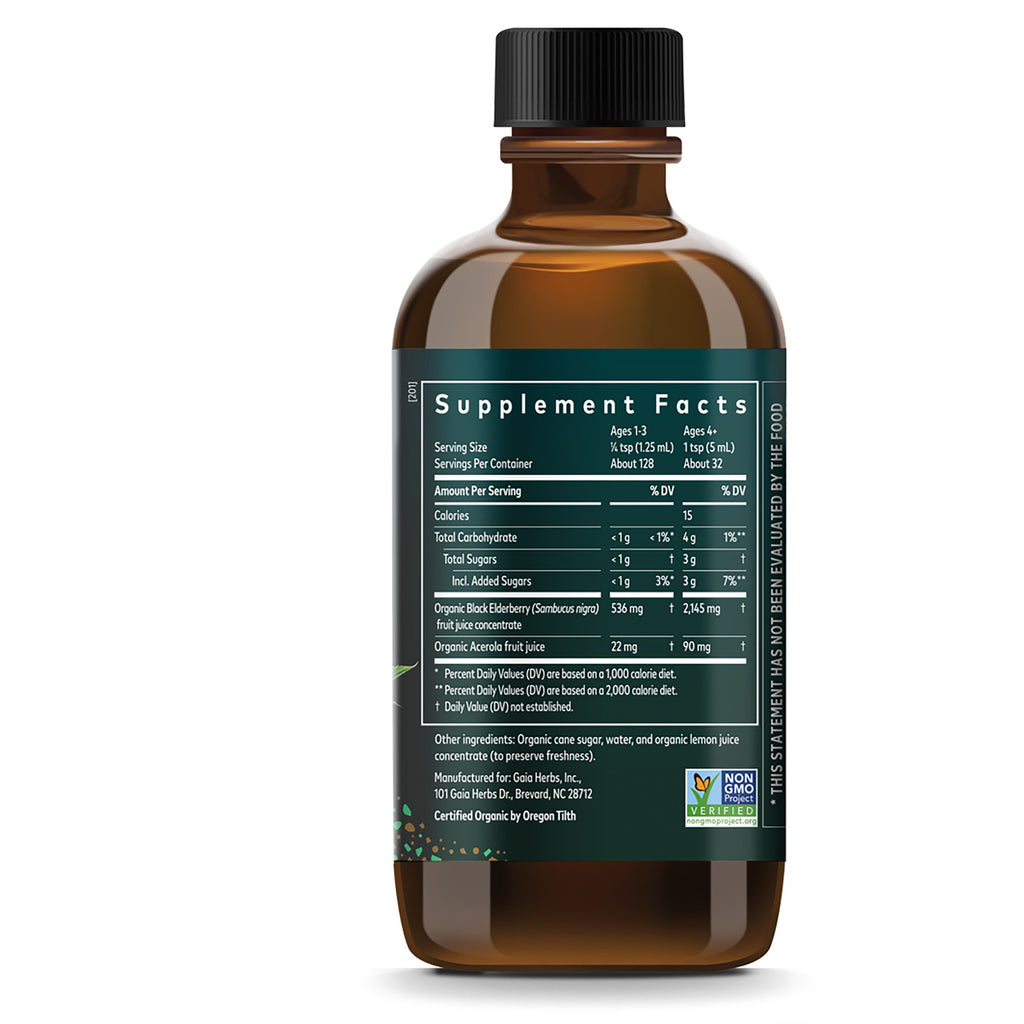 GH036 | back panel showing supplement facts, ingredients, and suggested use text on a dark green box - Thumbnail
