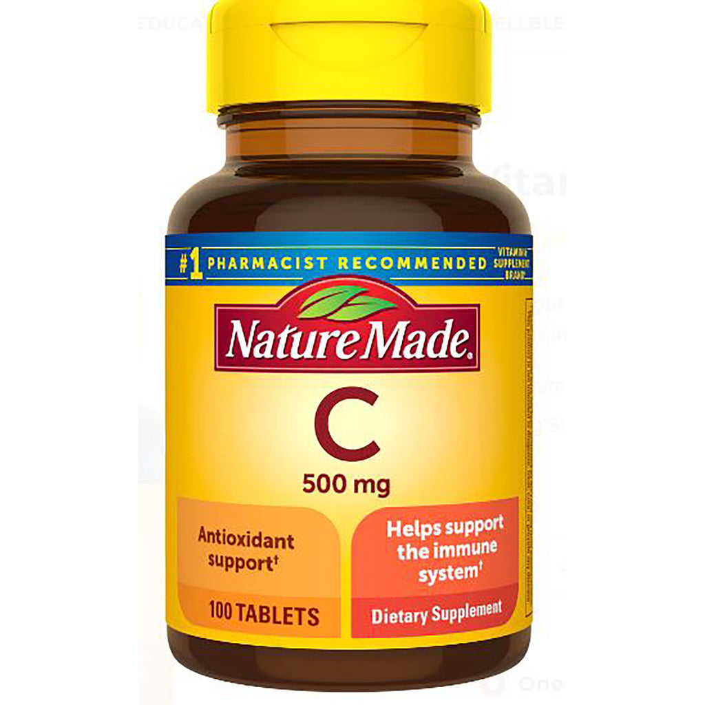 NTM051 | NatureMade Vitamin C 500 mg bottle with 100 tablets front label - Thumbnail