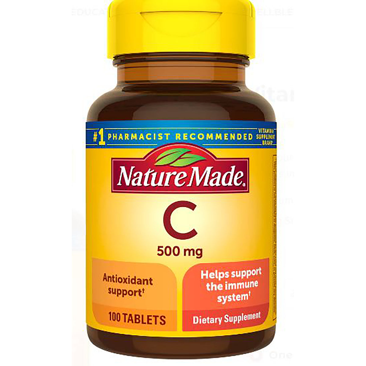 NTM051 | NatureMade Vitamin C 500 mg bottle with 100 tablets front label