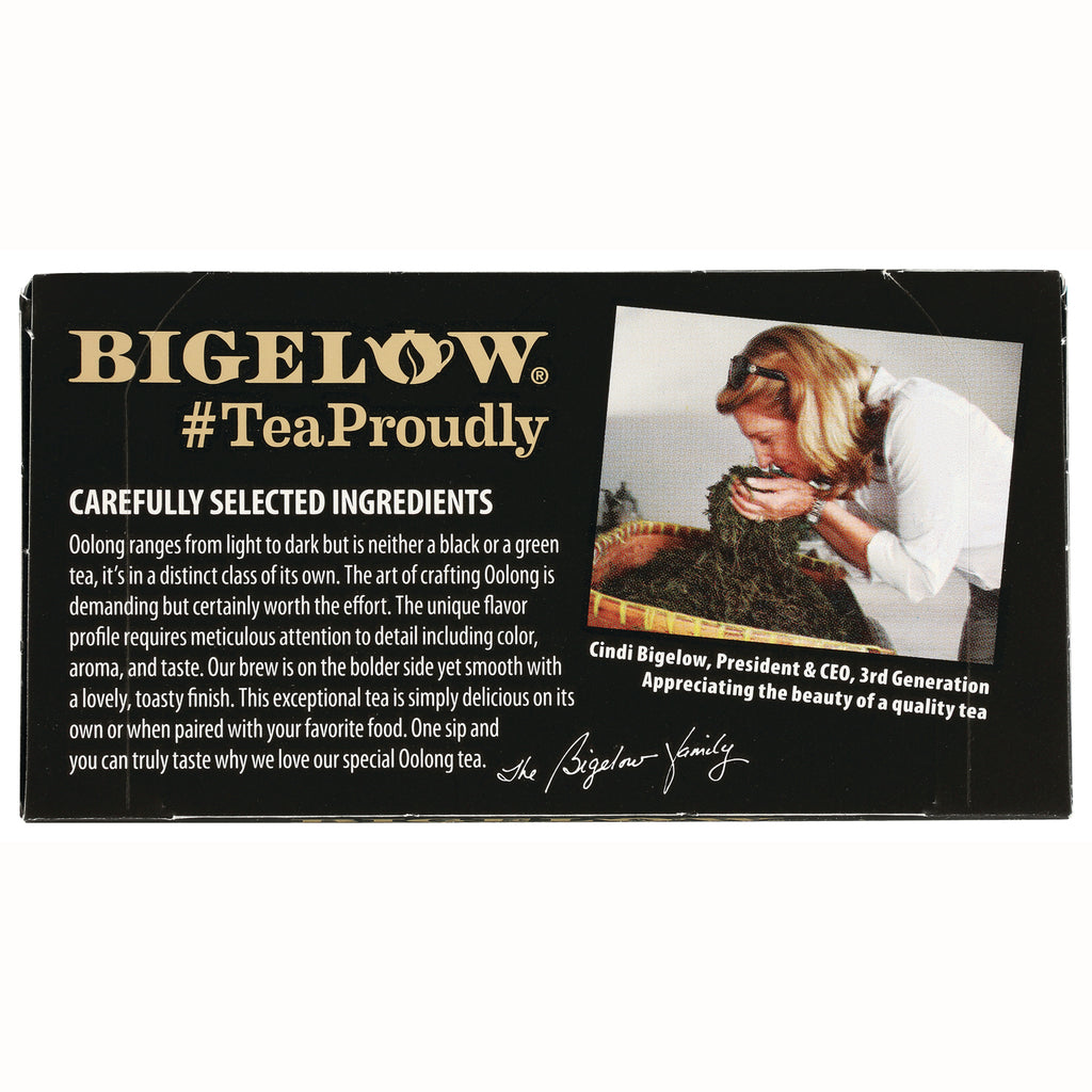 BGT022 | BIGELOW #TeaProudly back panel with carefully selected ingredients text and photo of a woman smelling tea - Thumbnail