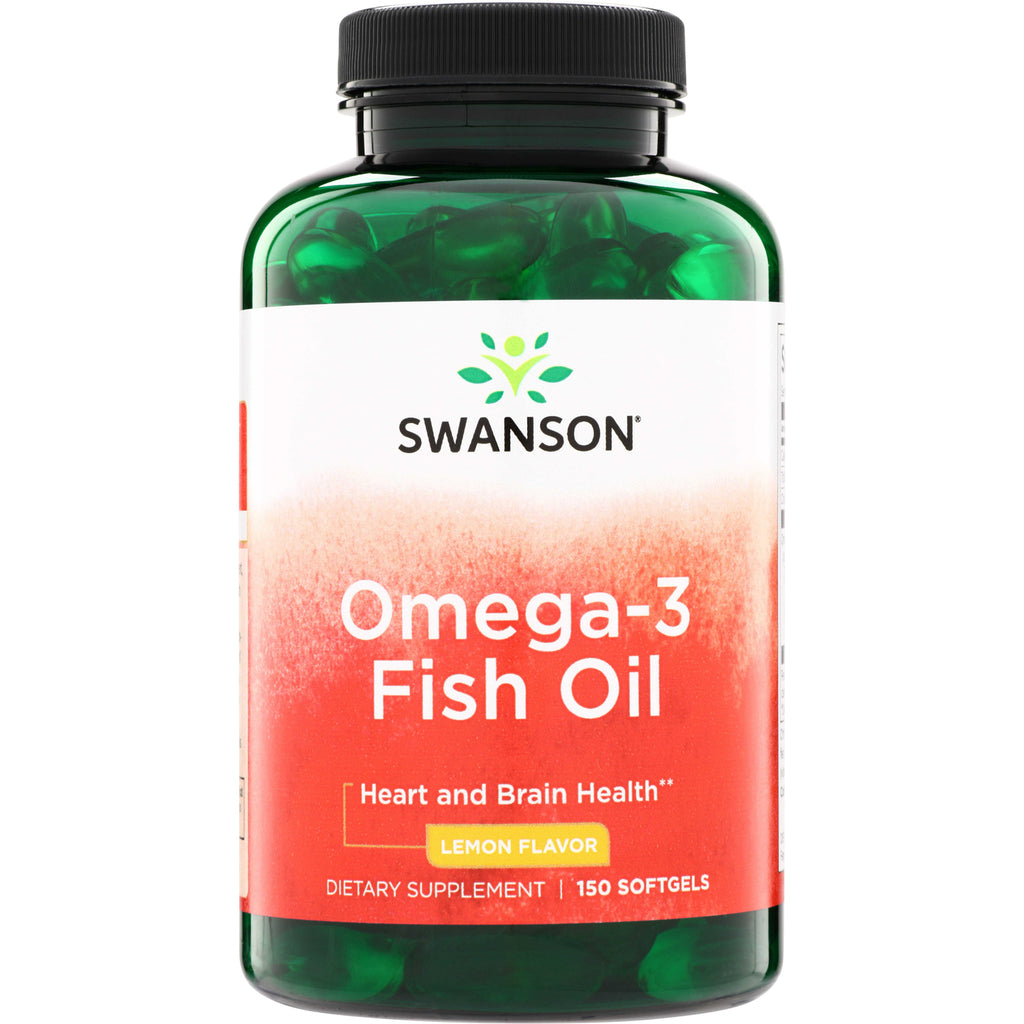 SW1253 | Swanson Omega-3 Fish Oil, Lemon Flavor, 150 softgels, Heart and Brain Health - Thumbnail