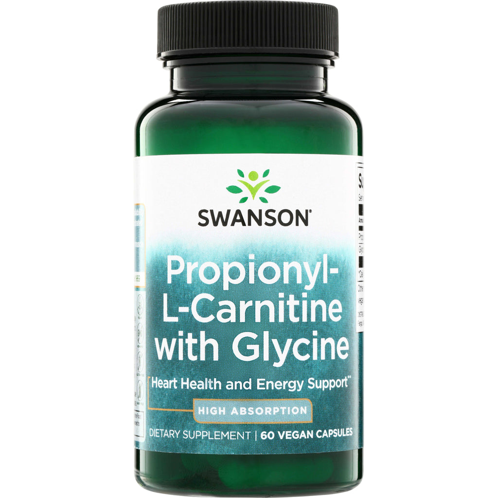 SWU1060 | Swanson Propionyl-L-Carnitine with Glycine supplement bottle, 60 vegan capsules, front label visible - Thumbnail