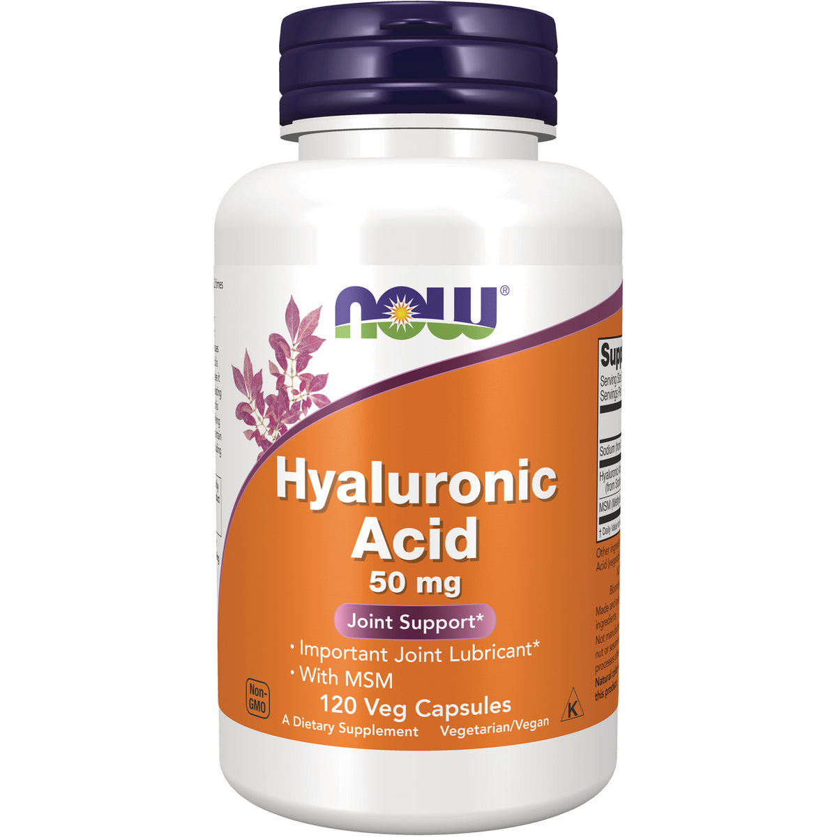 NWF316 | NOW Hyaluronic Acid 50 mg 120 Veg Capsules front label bottle