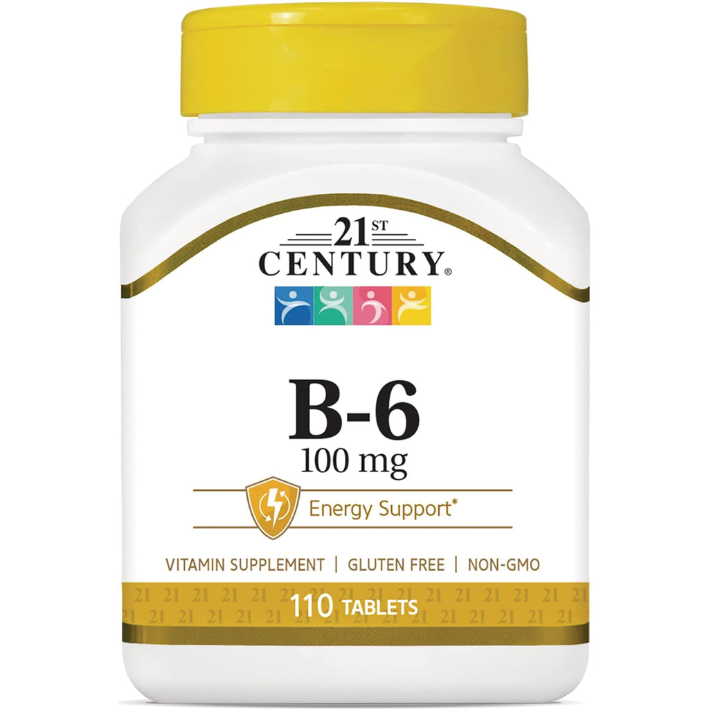 CNT170 | 21st Century B-6 100 mg vitamin supplement bottle labeled Energy Support, 110 tablets - Thumbnail