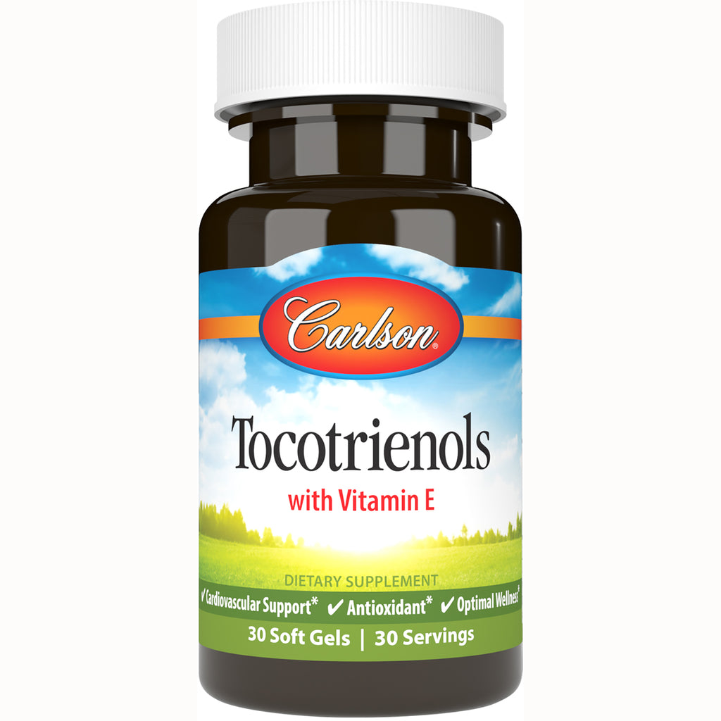 CSN184 | Carlson Tocotrienols with Vitamin E dietary supplement bottle labeled 30 Soft Gels - Thumbnail