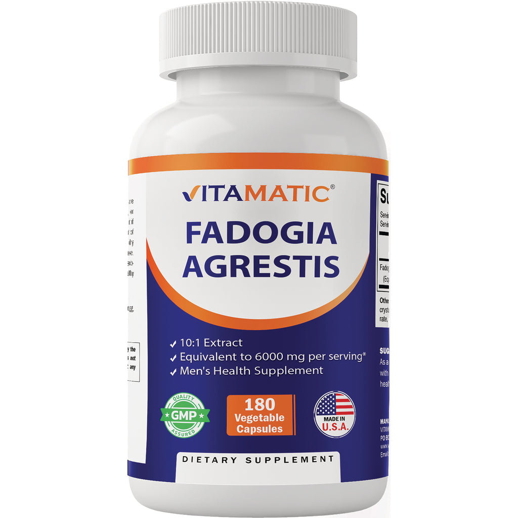 VAM010 | Vitamatic Fadogia Agrestis supplement, 180 vegetable capsules, 10:1 extract, 6000 mg equivalent per serving - Thumbnail