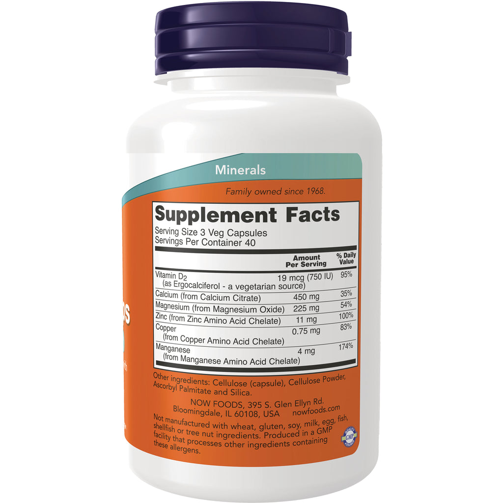 NWF660 | Back of white supplement bottle showing Supplement Facts panel and minerals label - Thumbnail