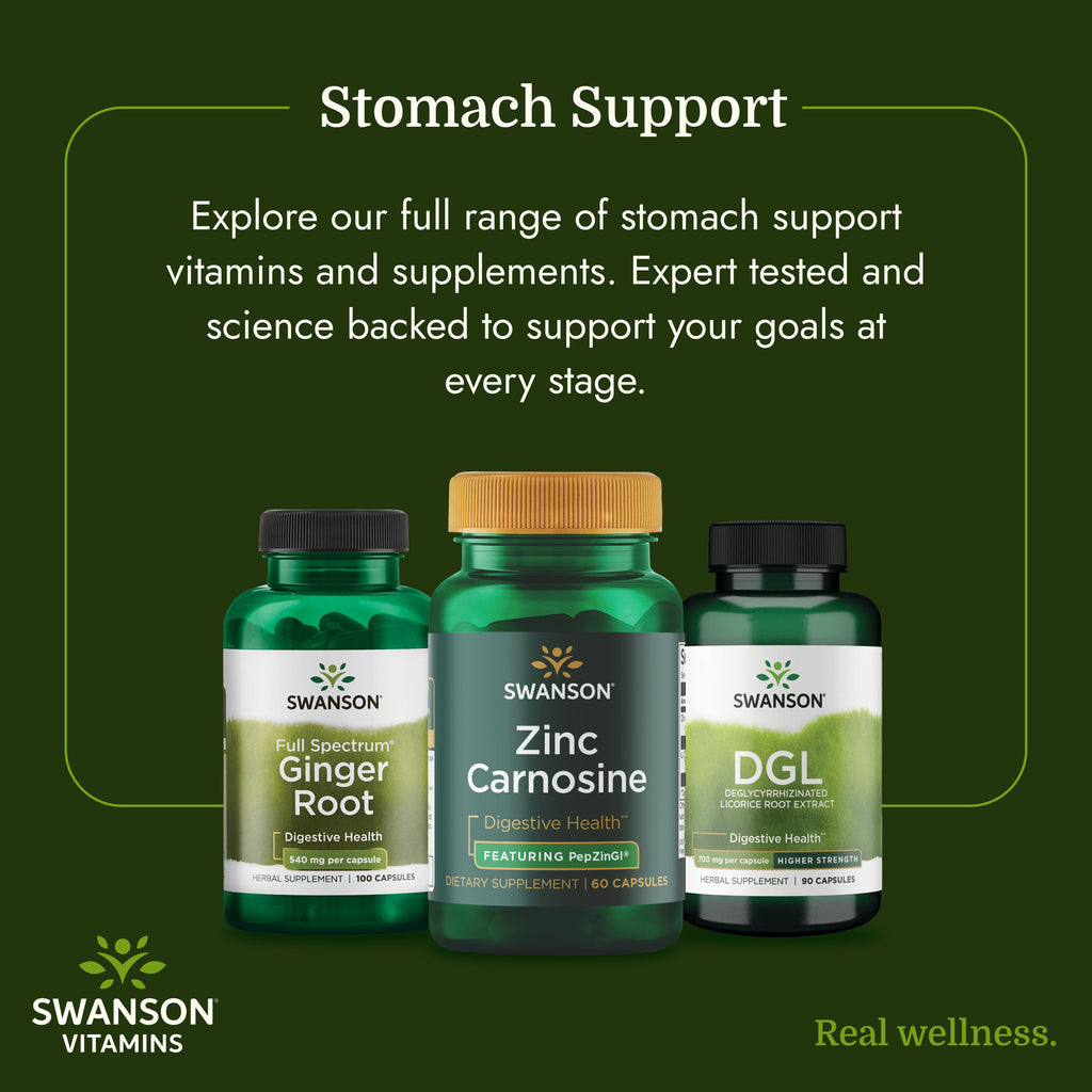 SWU281 | Swanson Vitamins digestive health supplements for stomach support with three bottles - Thumbnail
