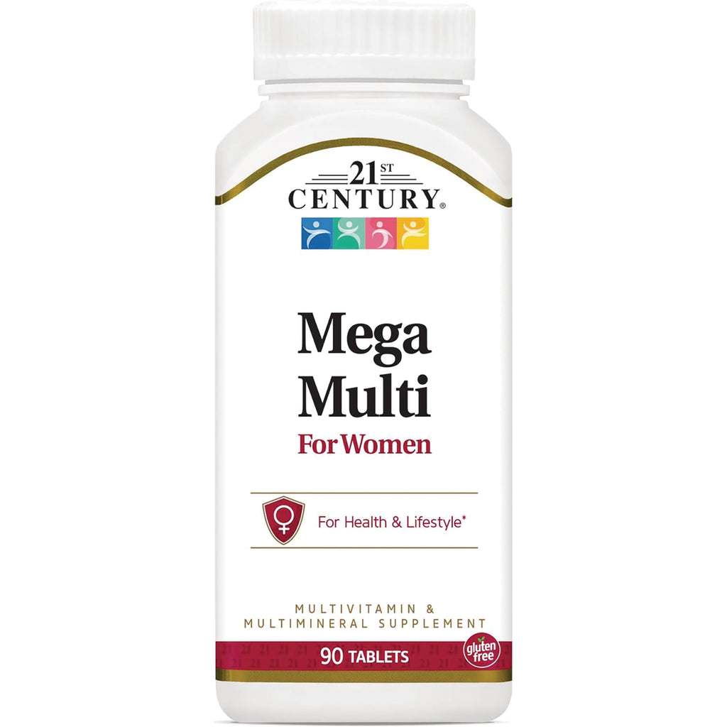 CNT101 | 21st Century Mega Multi For Women multivitamin bottle, 90 tablets, For Health & Lifestyle label, gluten free - Thumbnail