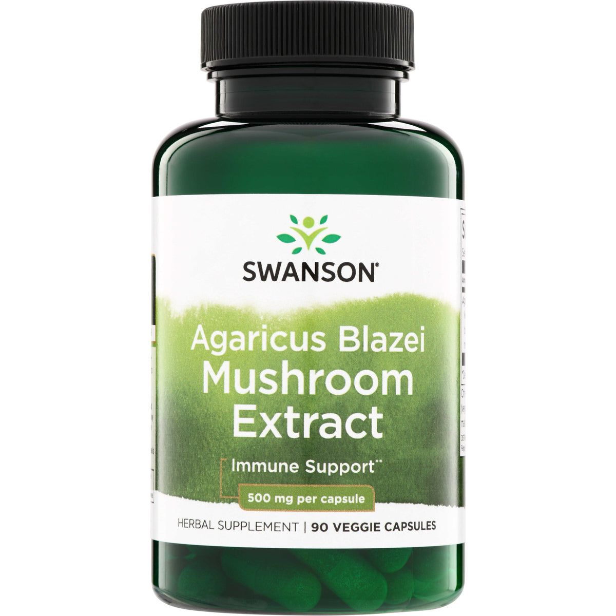 SWH122 | Swanson Agaricus Blazei Mushroom Extract, Immune Support, 500 mg per capsule, 90 veggie capsules