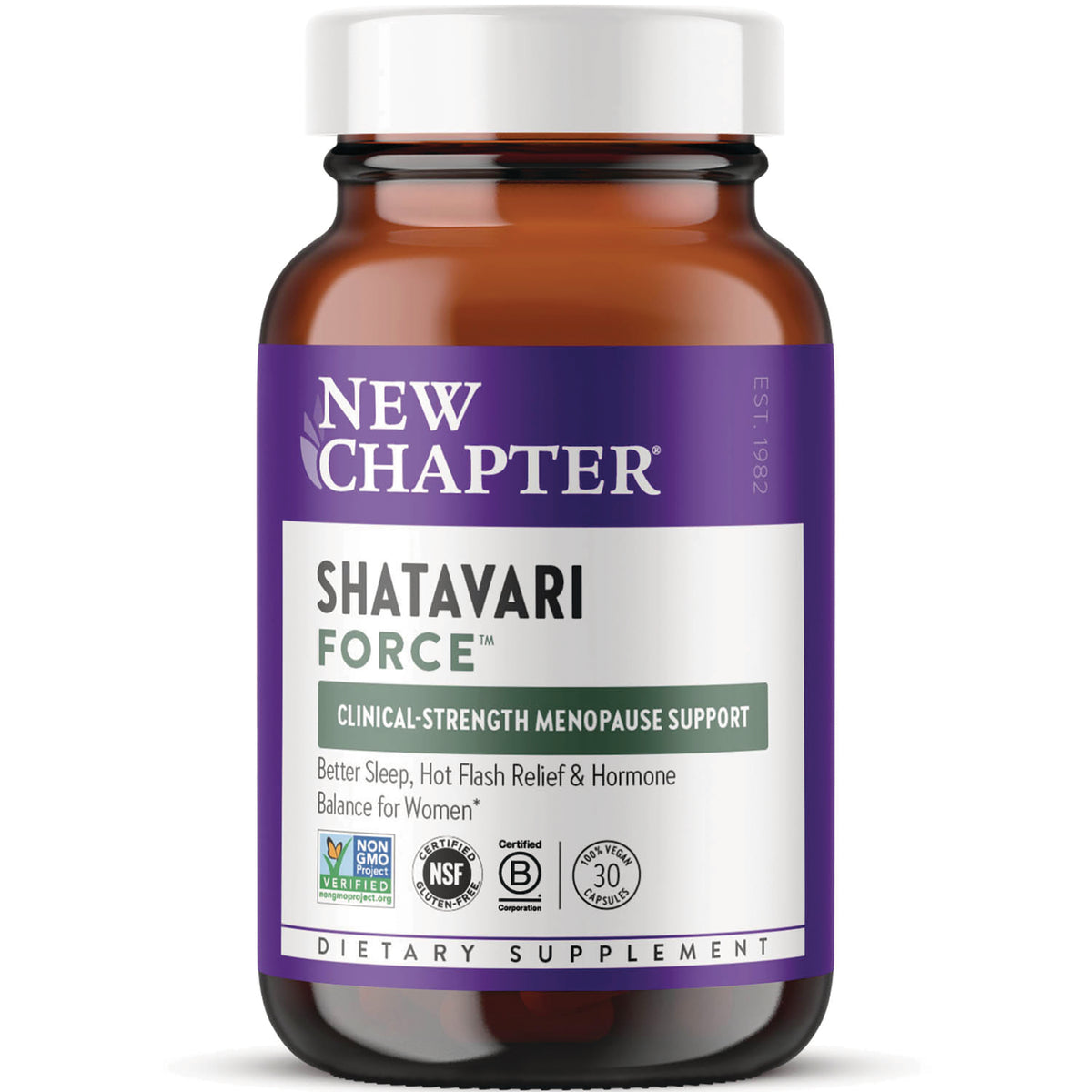 NWC398 | New Chapter Shatavari Force dietary supplement bottle for menopause support