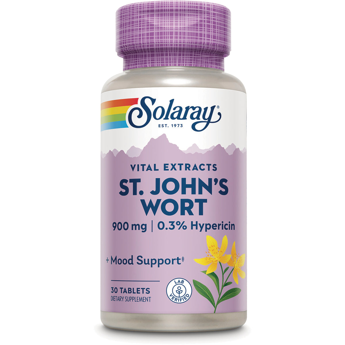 SLR283 | Solaray Vital Extracts St. John's Wort 900 mg, 0.3% Hypericin, Mood Support, 30 tablets
