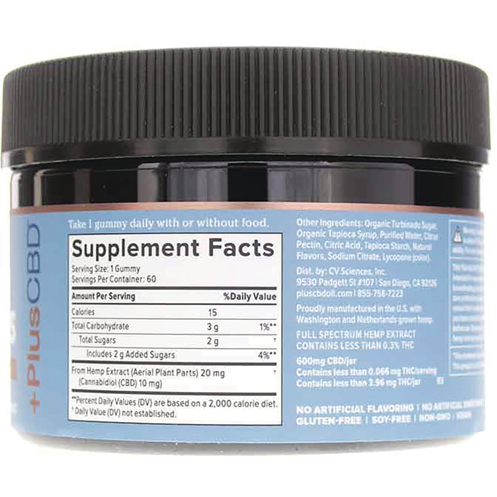 CV023 | back label of blue supplement jar showing Supplement Facts panel and ingredient text - Thumbnail