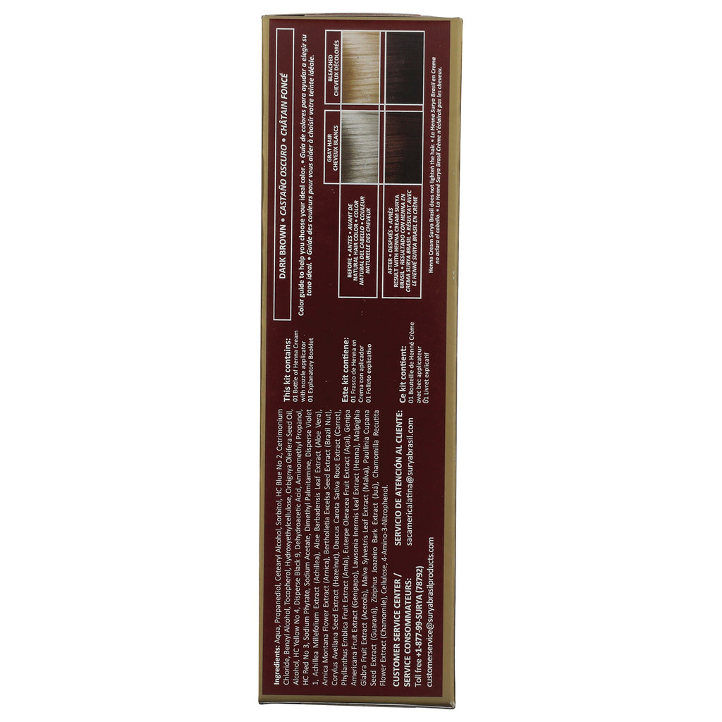SUR021 | Back panel of hair color box showing shade chart and ingredients; text includes 'DARK BROWN' - Thumbnail