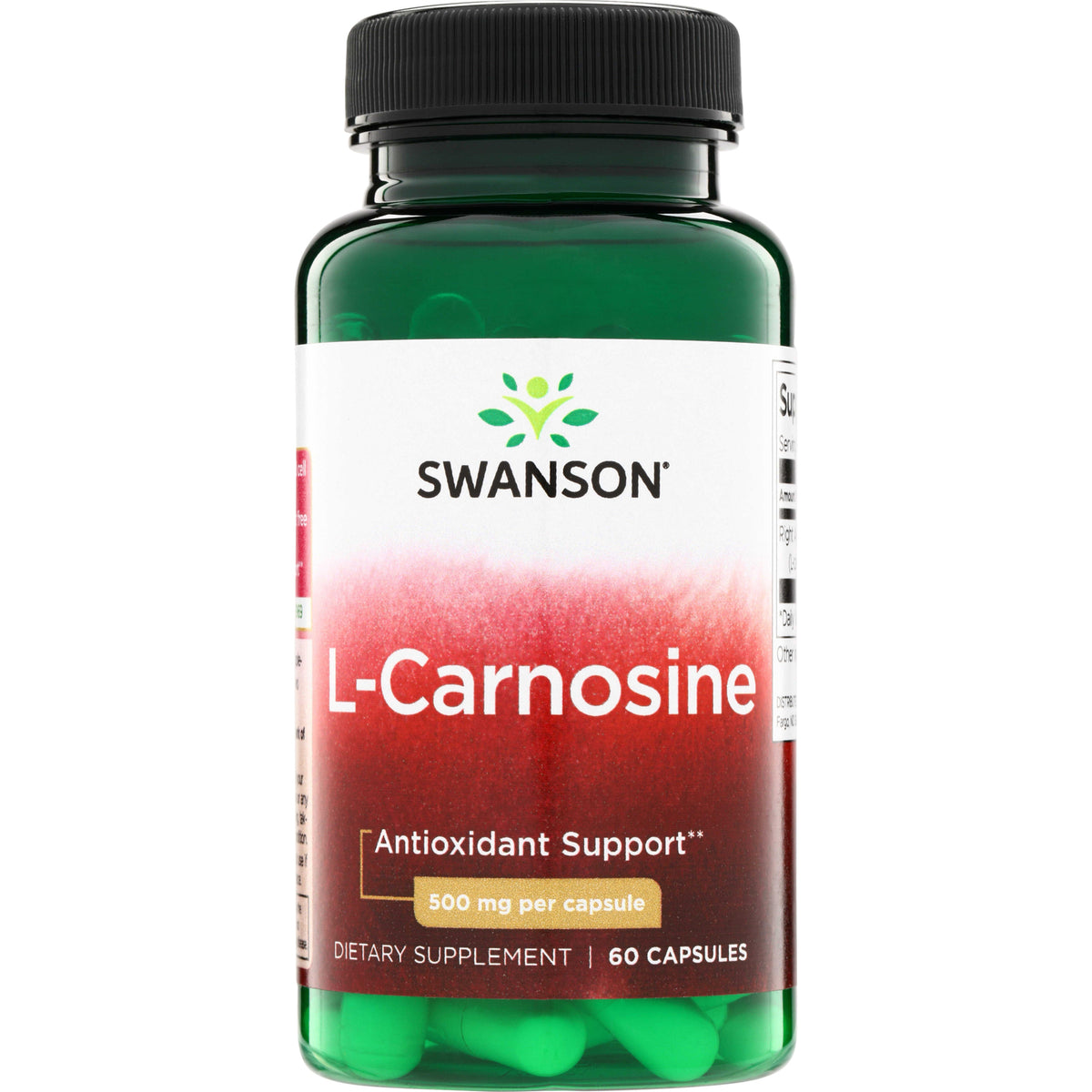 SWU118 | Swanson L-Carnosine, Antioxidant Support, 500 mg per capsule, 60-capsule bottle