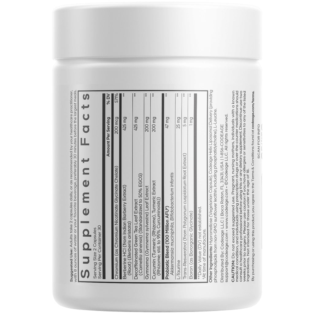 CDG002 | Back label of white supplement jar listing Triple-Action Formula, Time-Release Matrix, Vegan, Non-GMO, Soy-Free, Dairy-Free, Gluten-Free, cGMP Certified Manufacturing, FEEL DIFFERENT - Thumbnail