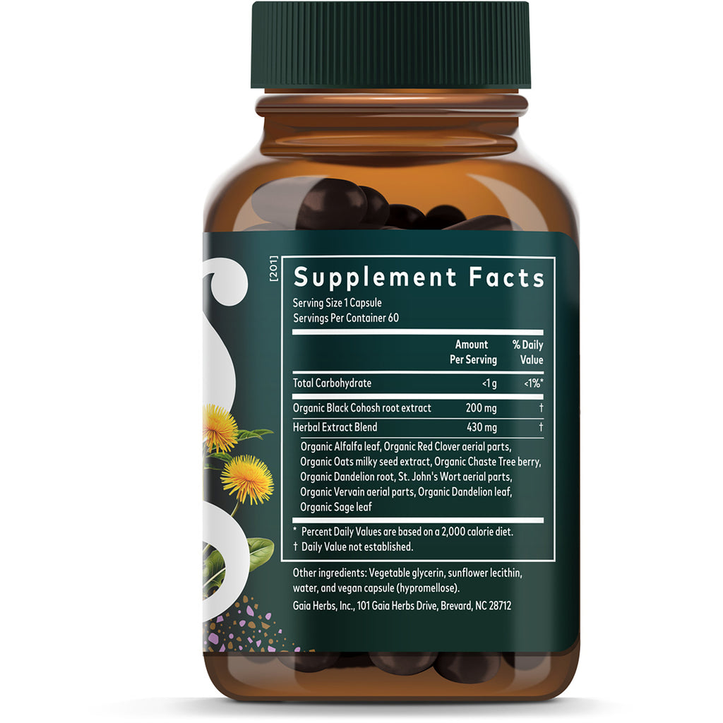 GH079 | Back panel showing Supplement Facts, ingredients, and suggested use text on herb supplement box - Thumbnail