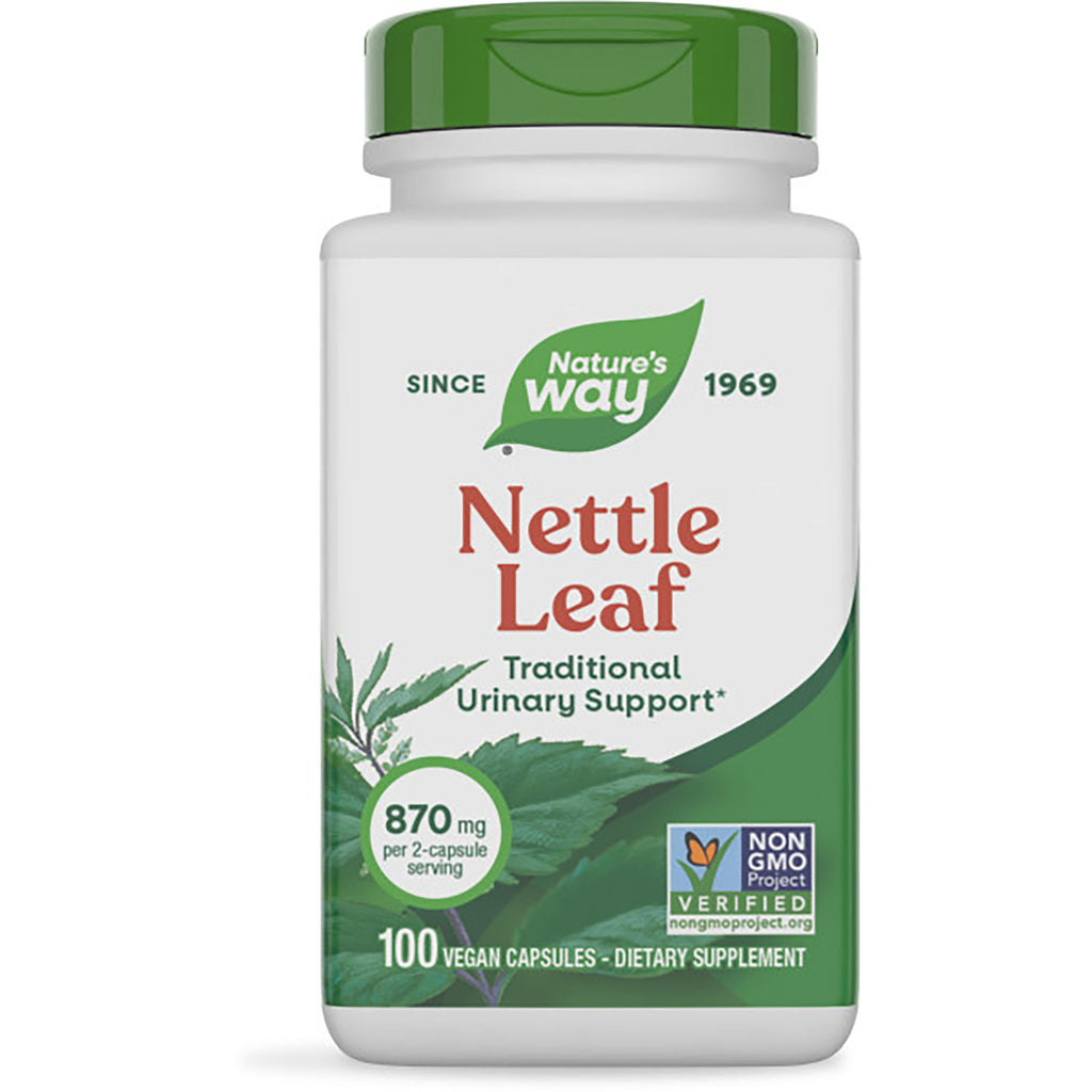 NW157 | Nature's Way Nettle Leaf supplement bottle labeled NETTLE LEAF Traditional Urinary Support, 100 vegan capsules - Thumbnail