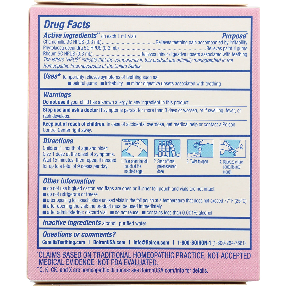 BRN050 | Back panel showing Drug Facts with active ingredients, warnings, directions, and contact information