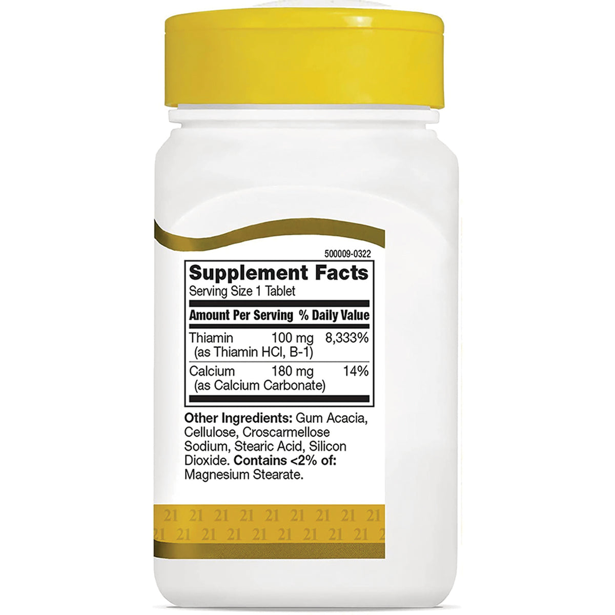 CNT163 | back of white supplement bottle showing Supplement Facts panel and ingredient list