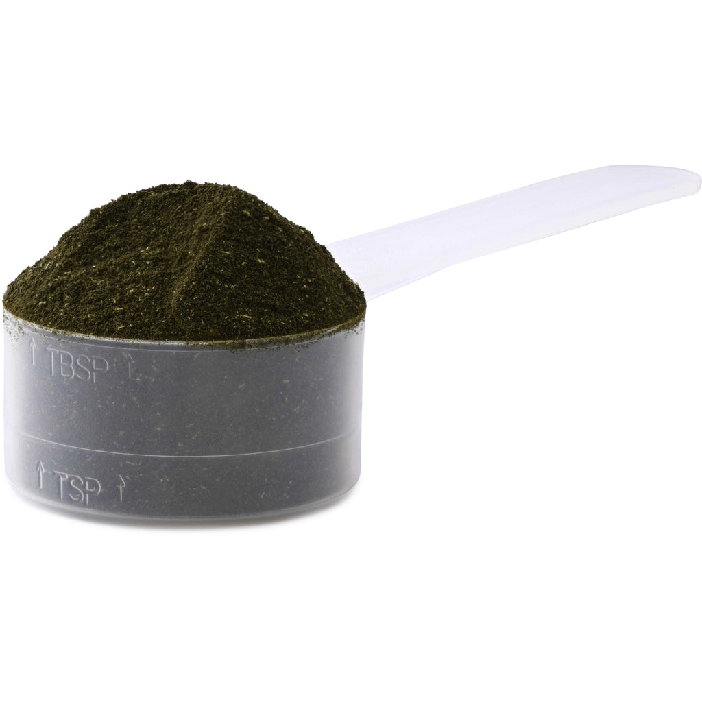 SWR077 | Scoop of dark green powder in a clear measuring scoop labeled 1 TBSP and 1 TSP - Thumbnail