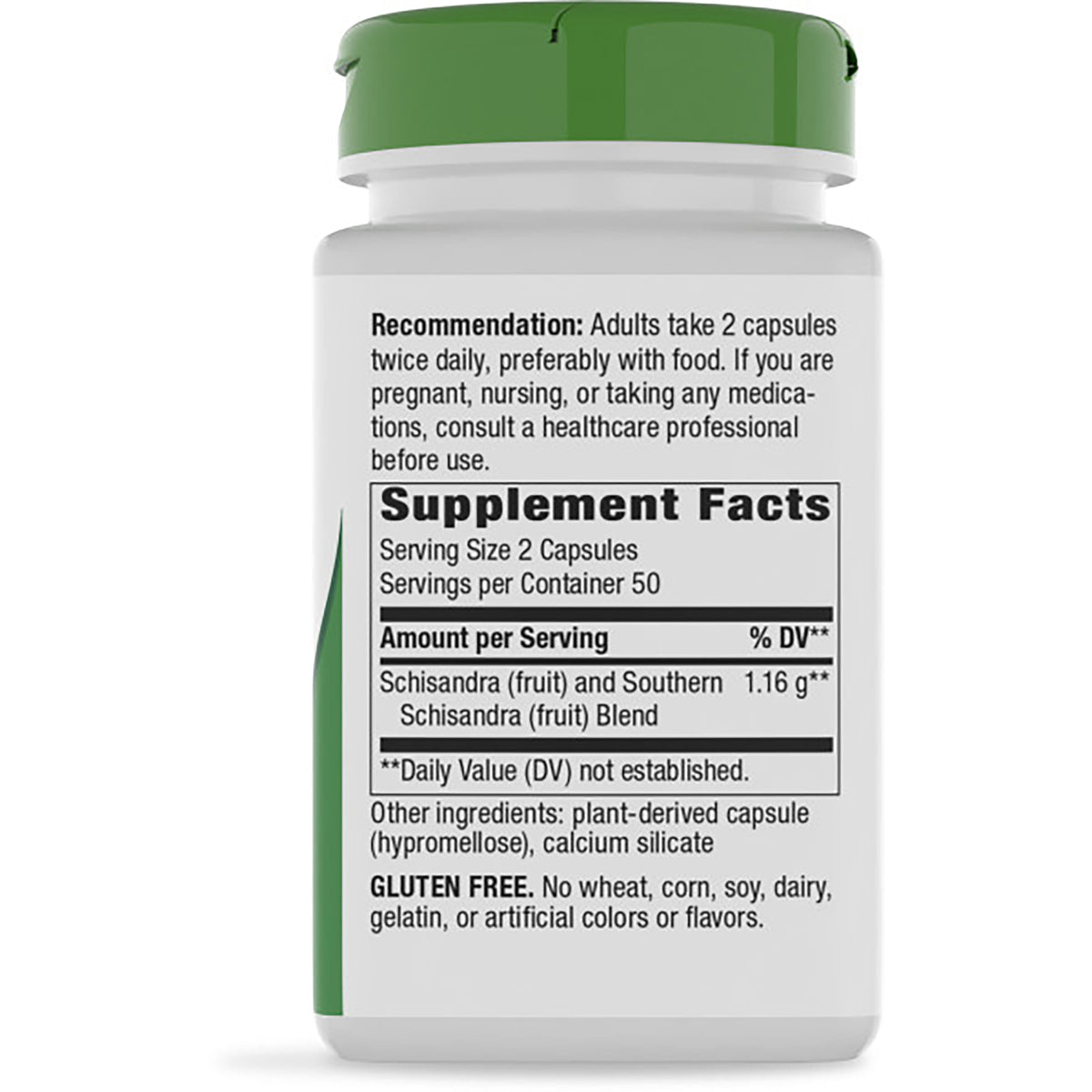 NW165 | bottle back label showing Supplement Facts panel with serving size, ingredient blend, and safety warnings