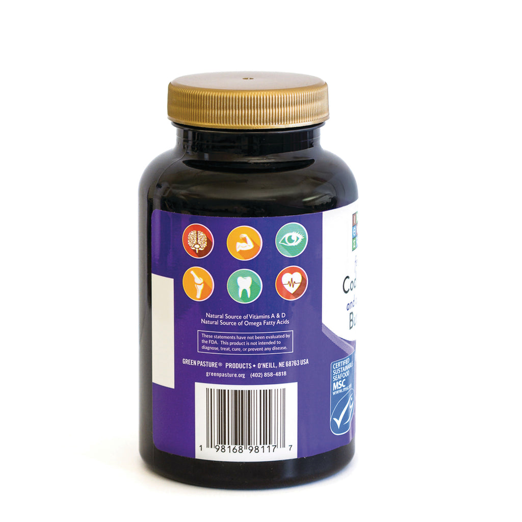 GRP015 | Back of dark supplement bottle with purple label showing nutrient icons, barcode, and gold cap - Thumbnail
